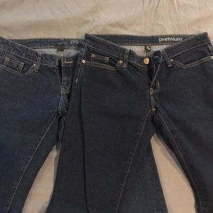 Gap regular length bootcut jeans; dark blue.